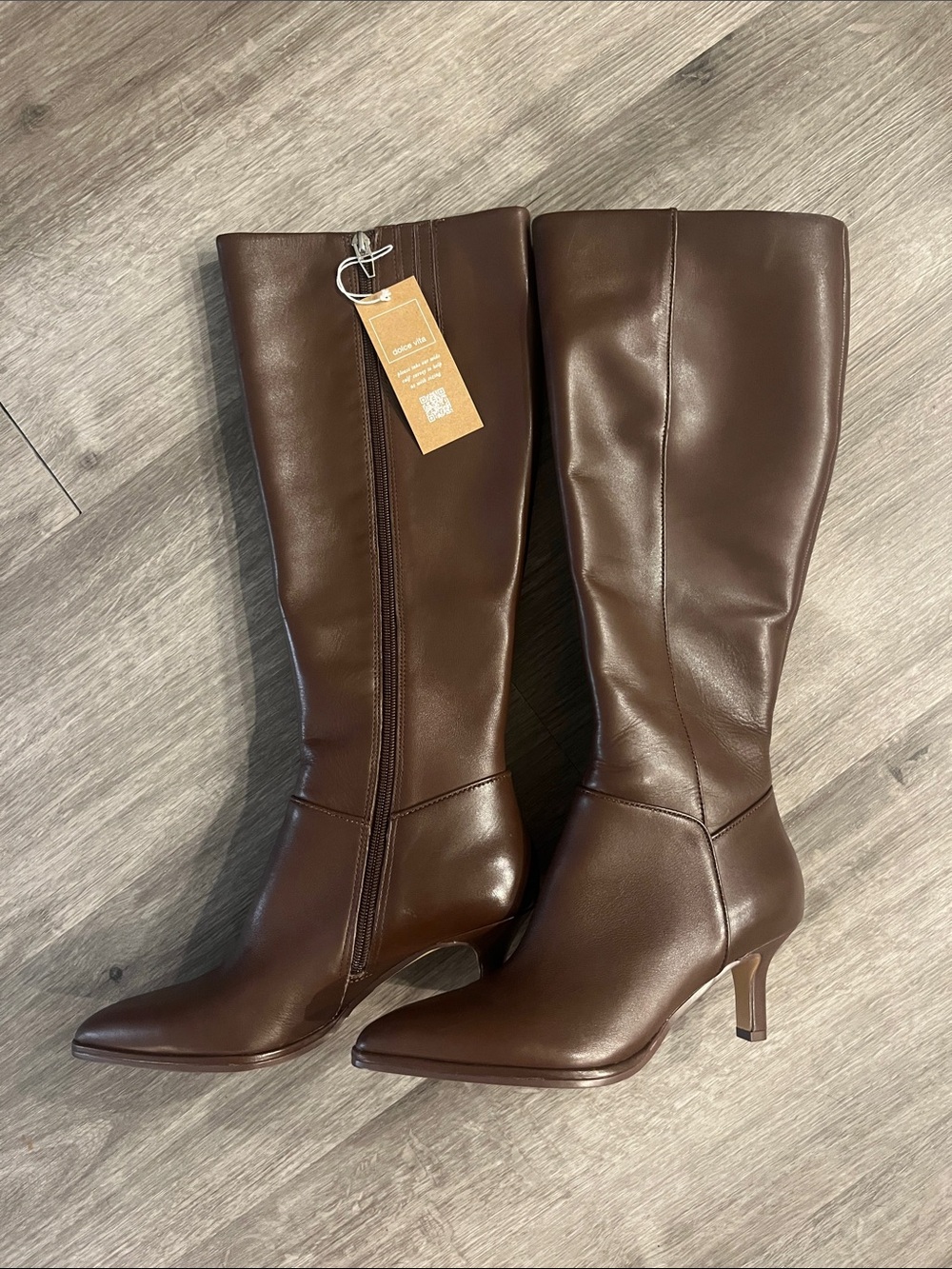 Brown Knee-High Leather Boots  Dolce Vita- Women, Never worn